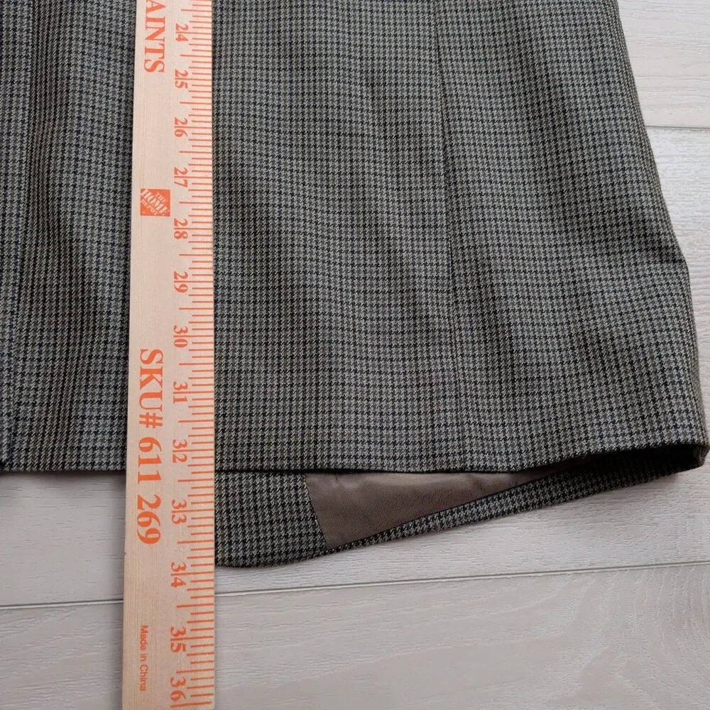 Lauren Ralph Lauren Blazer Sport‎ Coat Mens 44L Silk Wool Houndstooth Brown